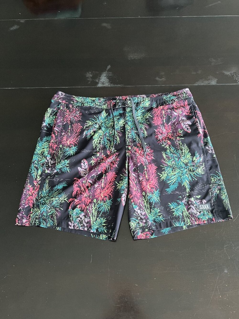 SAXX Betawave 2-in-1 Swim Shorts Tropical Print Size 38